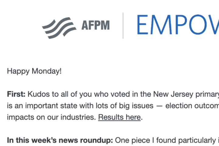 EMPOWER newsletter screenshot